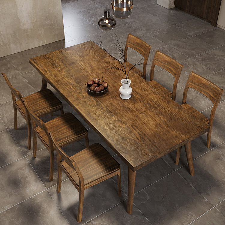 Simplicity Style Dinette Table Solid Wood Rectangle Dining Room Table in Brown