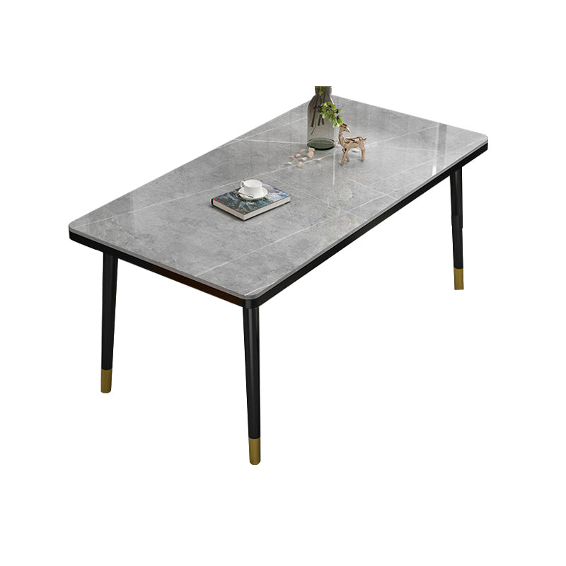 Rectangle Stone Top Dining Table Glam Style Kitchen Dining Table