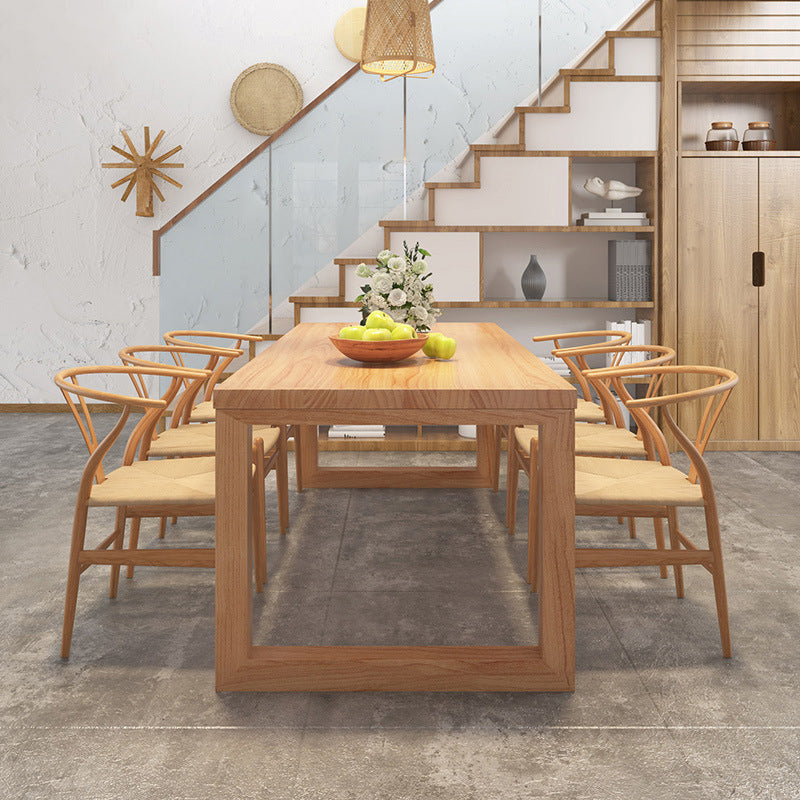 Simplicity Style Dinette Table Rectangle Solid Wood Dinner Table in Natural