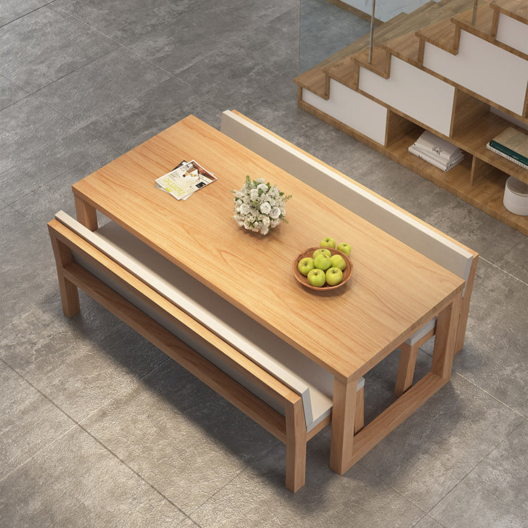 Simplicity Style Dinette Table Rectangle Solid Wood Dinner Table in Natural