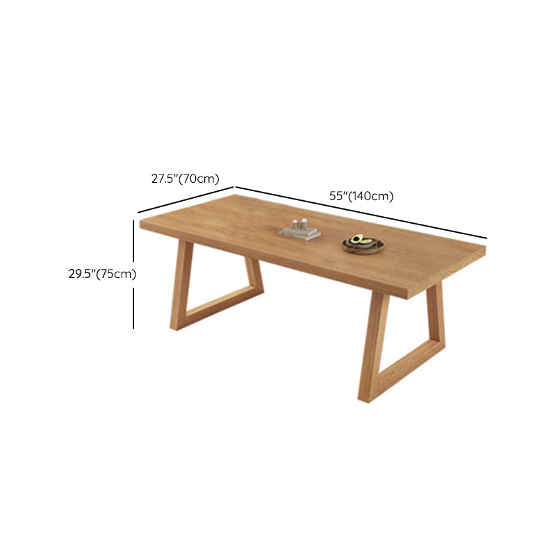 Simplicity Style Dinette Table Rectangle Solid Wood Dinner Table in Brown