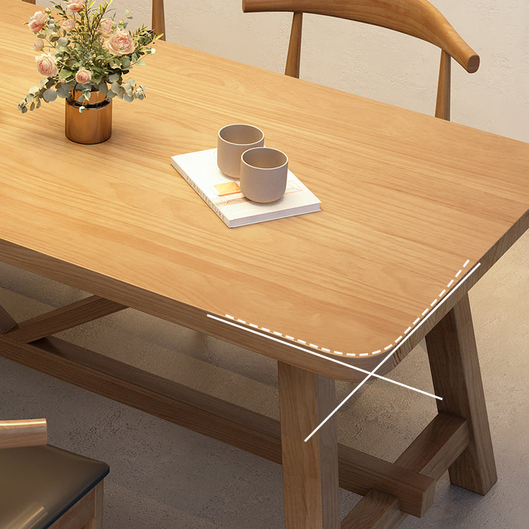 Industrial Dinette Table Solid Wood Rectangle Dinner Table in Brown