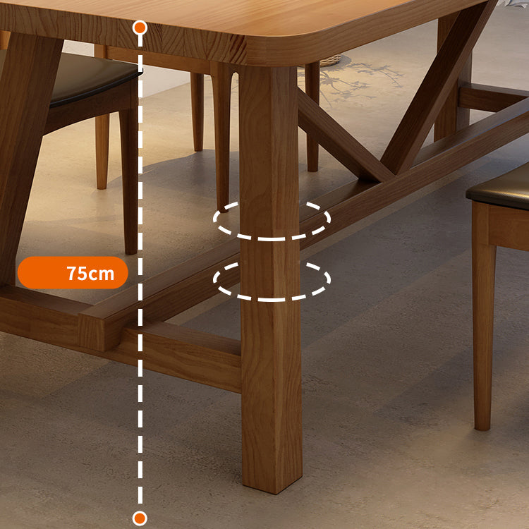 Industrial Dinette Table Solid Wood Rectangle Dinner Table in Brown