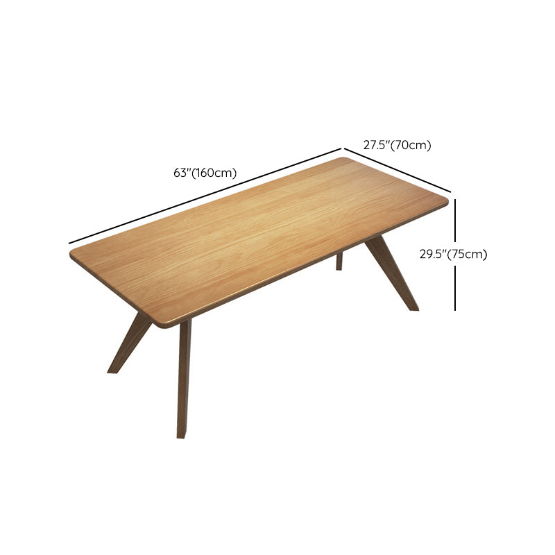 Industrial Style Dinette Table Solid Wood Rectangle Dinner Table in Brown