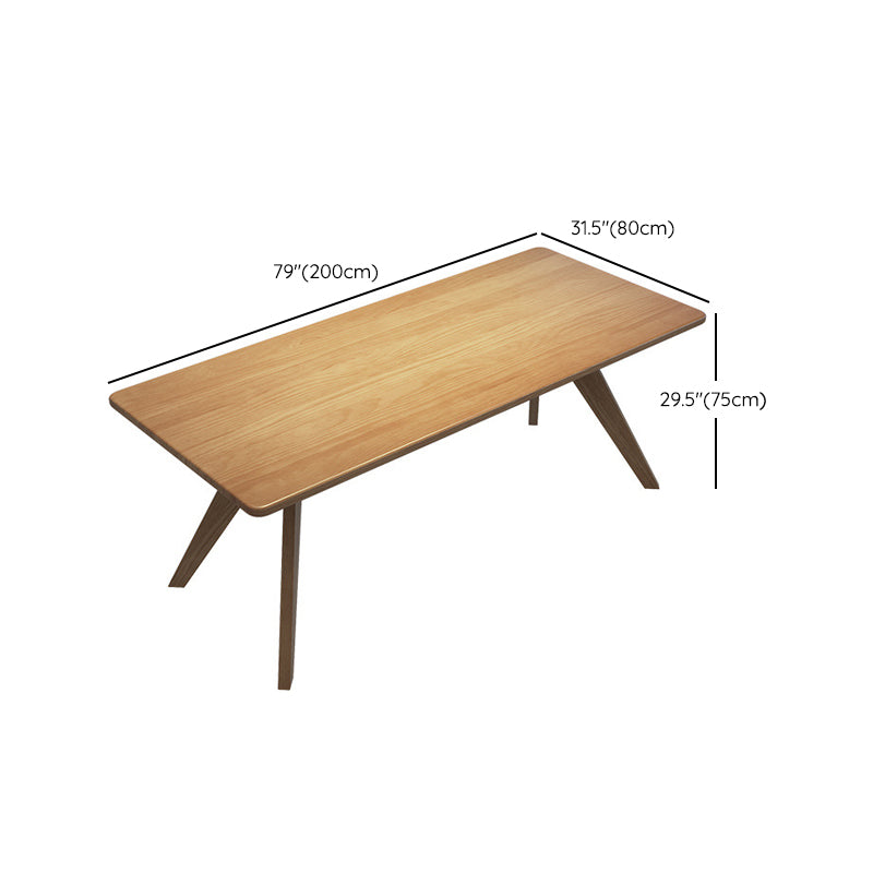 Industrial Style Dinette Table Solid Wood Rectangle Dinner Table in Brown