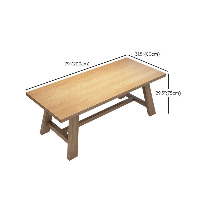 Industrial Style Dinette Table Rectangle Solid Wood Dinner Table in Brown