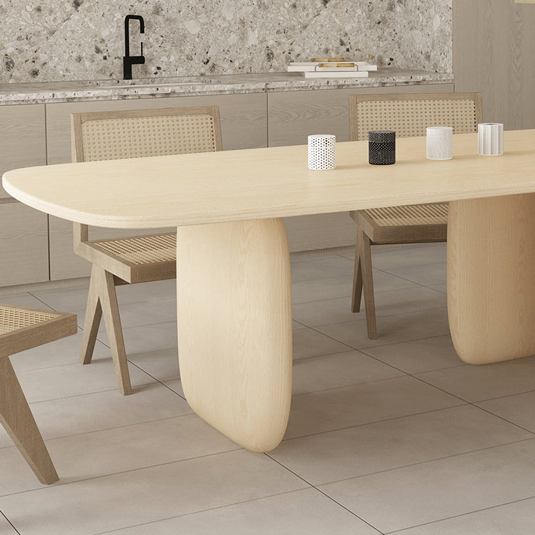 Contemporary Rectangle Dinner Table Dining Room Solid Wood Dining Table