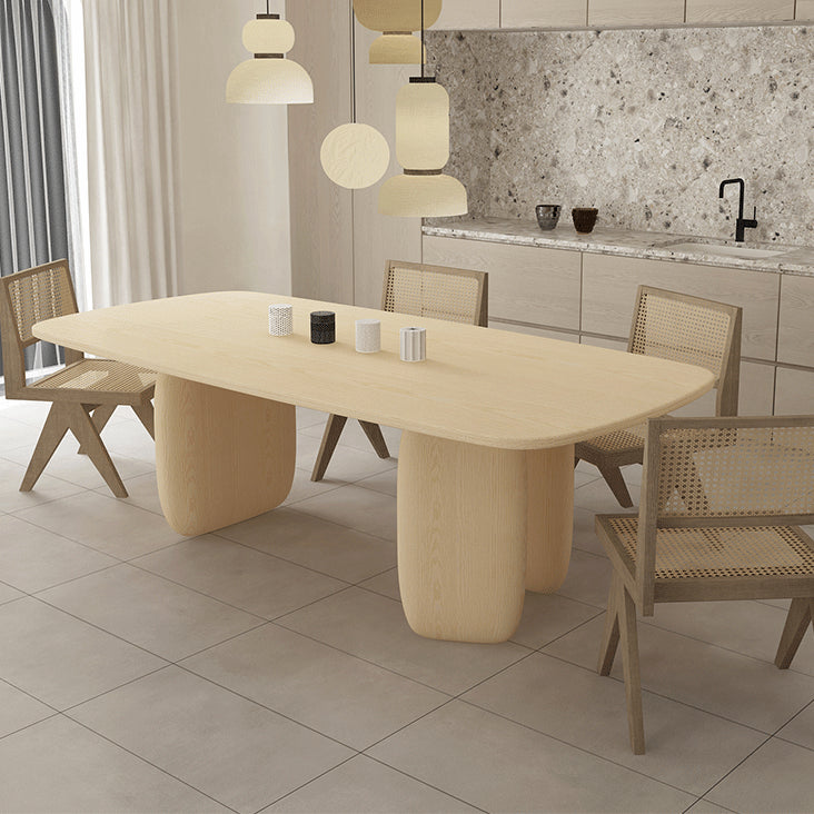 Contemporary Rectangle Dinner Table Dining Room Solid Wood Dining Table