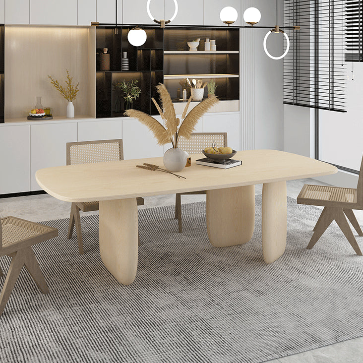 Contemporary Rectangle Dinner Table Dining Room Solid Wood Dining Table