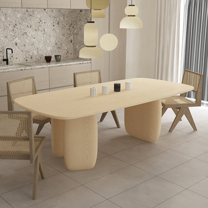 Contemporary Rectangle Dinner Table Dining Room Solid Wood Dining Table