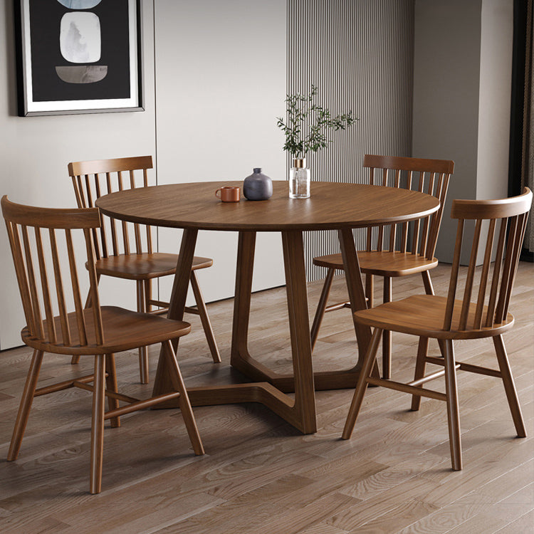 Dining Room Dinner Table Round Wood Top Kitchen Dining Table