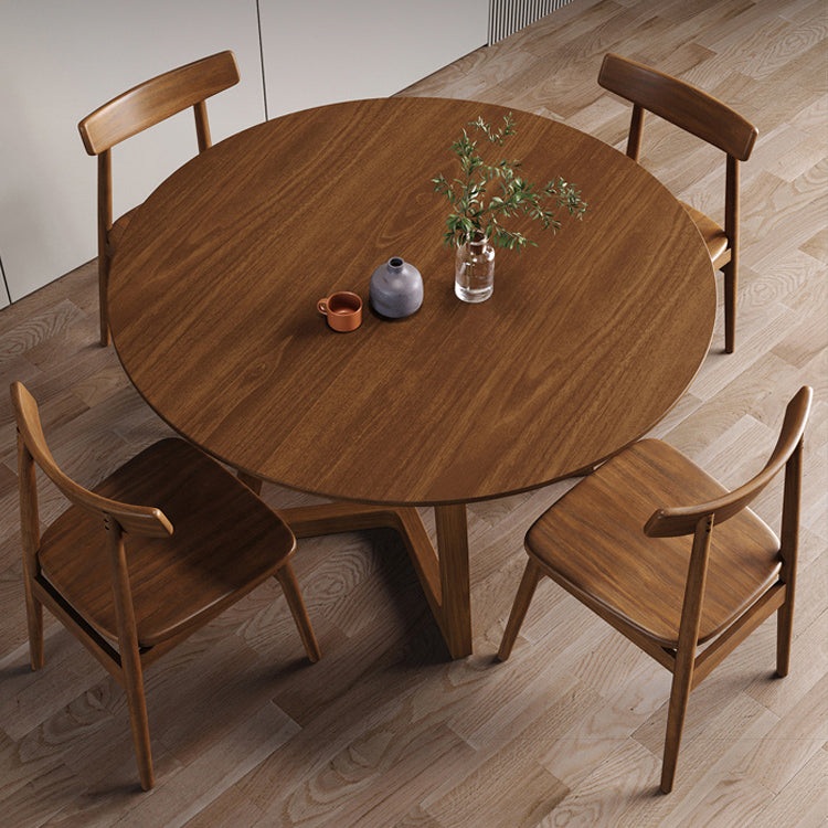 Dining Room Dinner Table Round Wood Top Kitchen Dining Table