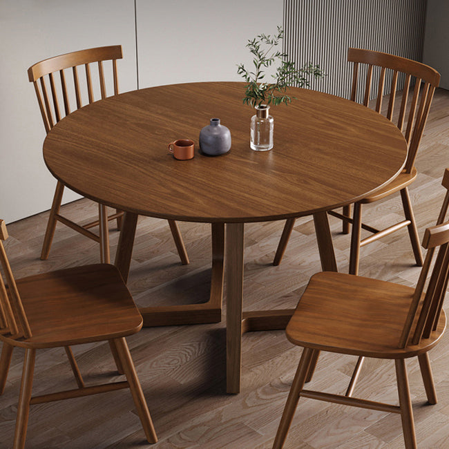 Dining Room Dinner Table Round Wood Top Kitchen Dining Table