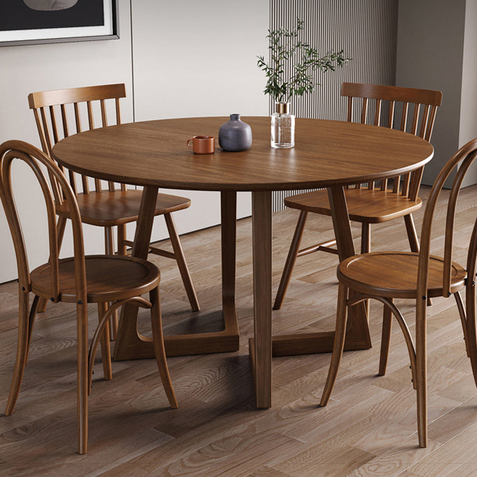 Dining Room Dinner Table Round Wood Top Kitchen Dining Table