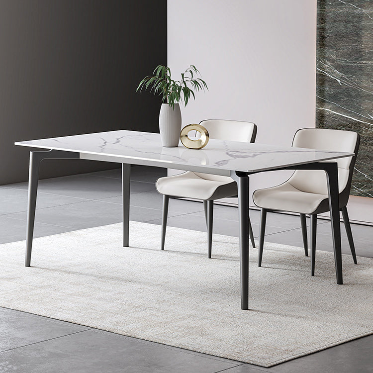 Simplicity Dinette Table Rectangle Stone Dinner Table for Dining Room
