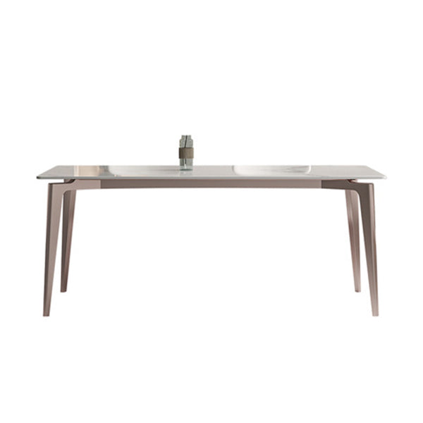 Simplicity Dinette Table Rectangle Stone Dinner Table for Dining Room