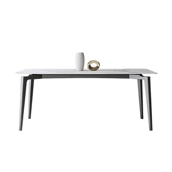 Simplicity Dinette Table Rectangle Stone Dinner Table for Dining Room