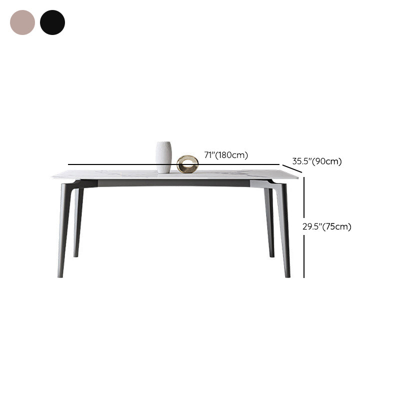 Simplicity Dinette Table Rectangle Stone Dinner Table for Dining Room