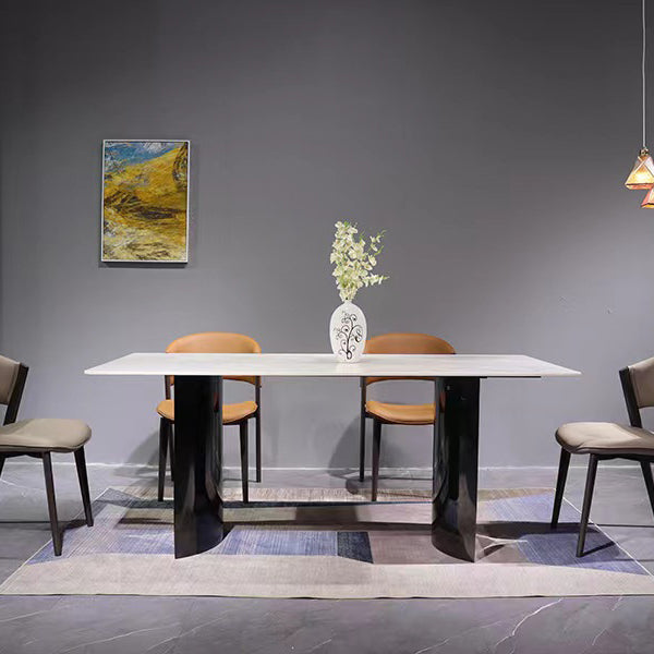 Industrial Dinner Table Stone Rectangle Dining Site Table for Home
