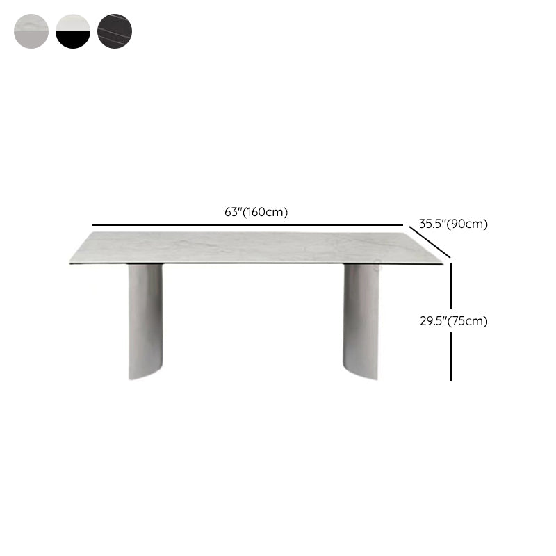 Industrial Dinner Table Stone Rectangle Dining Site Table for Home
