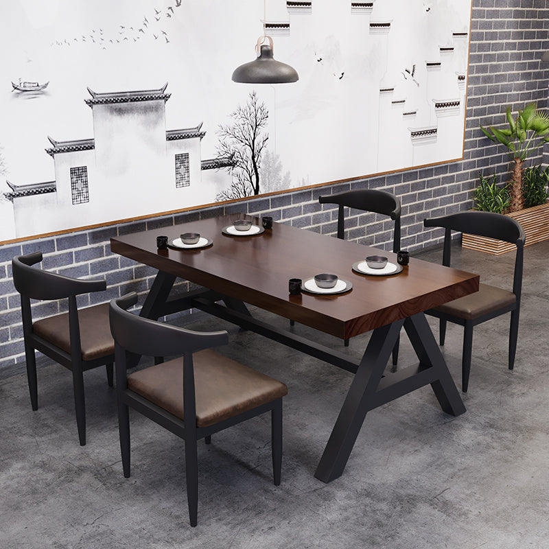 Industrial Kitchen Rectangle Dinner Table Solid Wood Dining Table