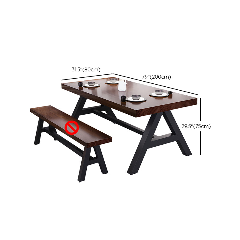 Industrial Kitchen Rectangle Dinner Table Solid Wood Dining Table
