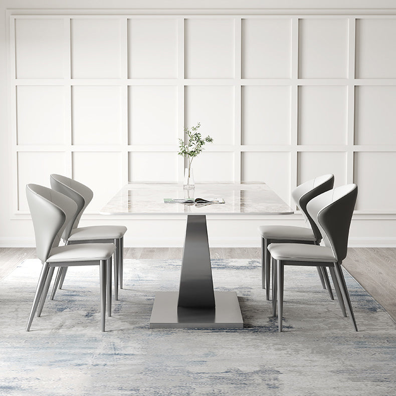 Industrial Dinner Table Stone Rectangle Dining Site Table for Dining Room