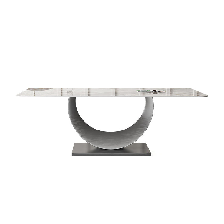 Industrial Dinner Table Stone Rectangle Dining Site Table for Dining Room