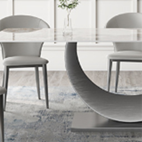 Industrial Dinner Table Stone Rectangle Dining Site Table for Dining Room