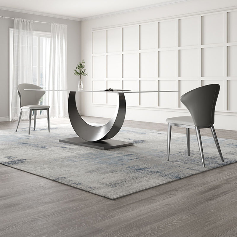 Industrial Dinner Table Stone Rectangle Dining Site Table for Dining Room