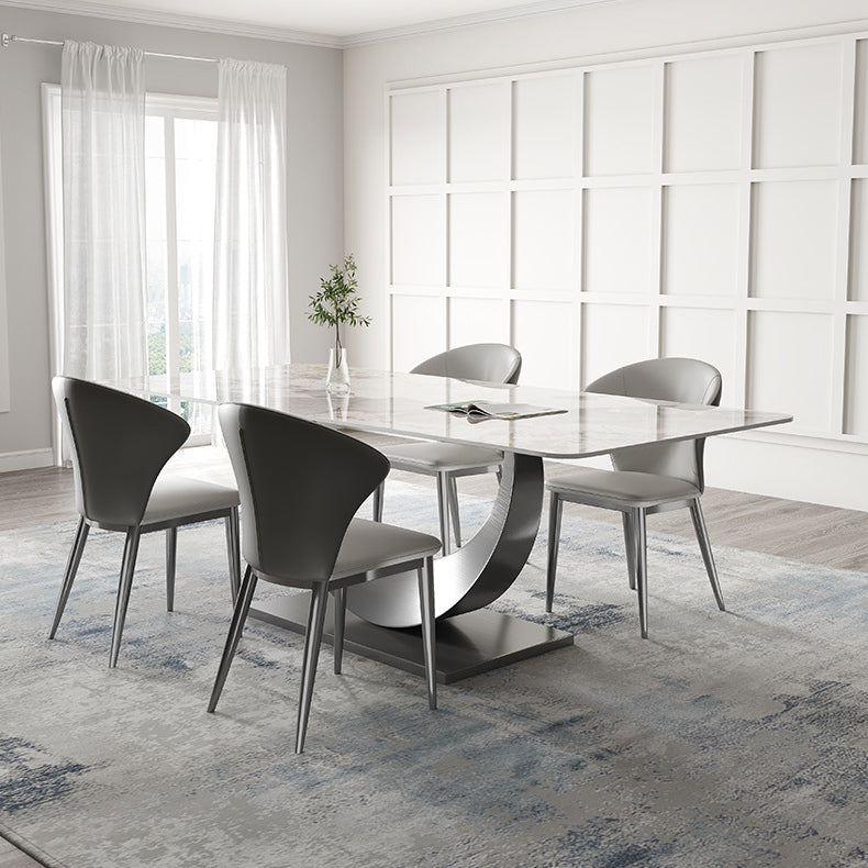Industrial Dinner Table Stone Rectangle Dining Site Table for Dining Room