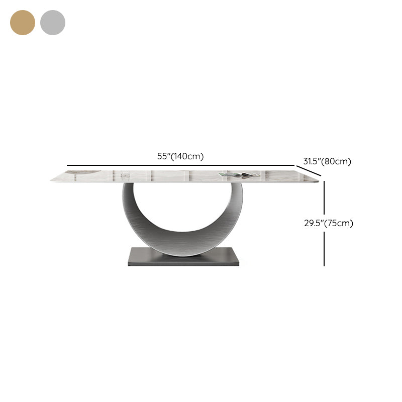 Industrial Dinner Table Stone Rectangle Dining Site Table for Dining Room