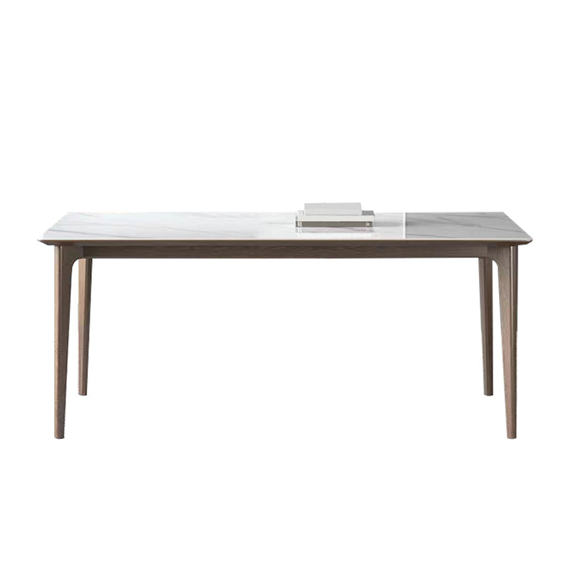 Industrial Style Dinner Table Stone Rectangle Dining Site Table in White