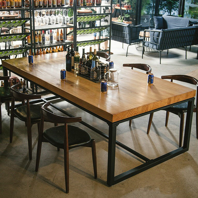 Industrial Rectangle Dinner Table Dining Room Solid Wood Dining Table