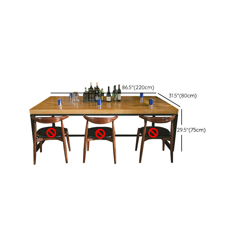 Industrial Rectangle Dinner Table Dining Room Solid Wood Dining Table