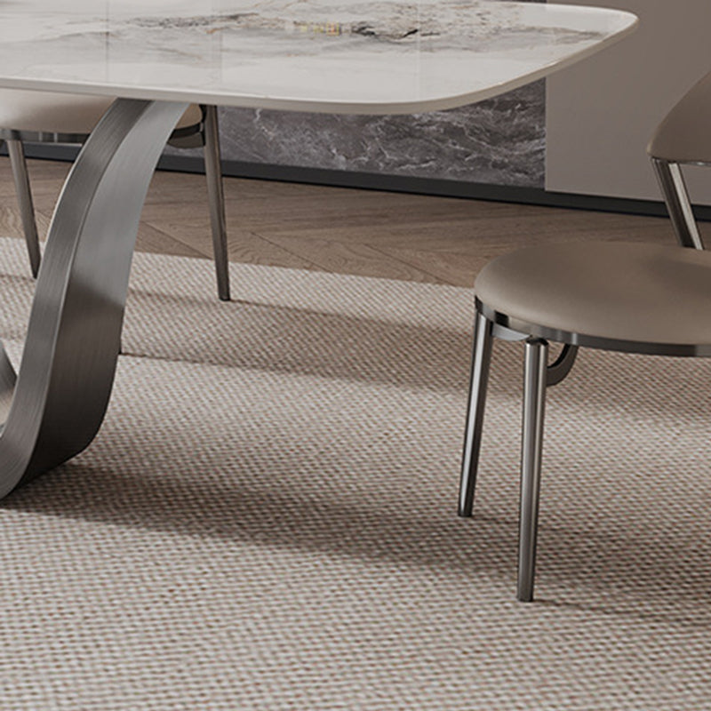 Kitchen Dinner Table Dining Room Stone Rectangle Dining Table