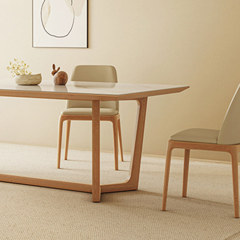 Industrial Dining Room Table Rectangle Stone Dining Site Table in White