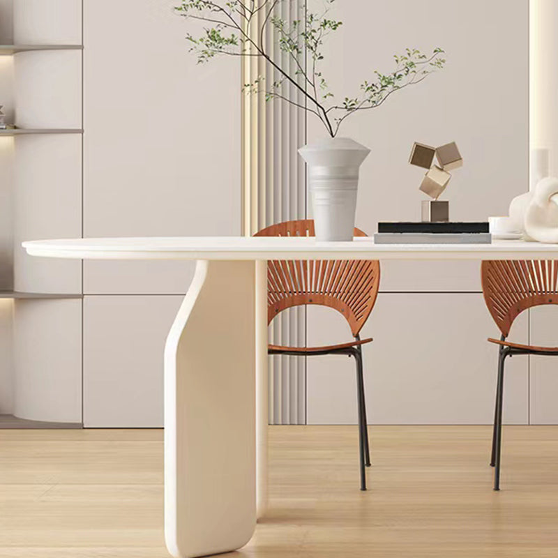 Solid Wood Dining Table White Modern Dinner Table for Dining Room