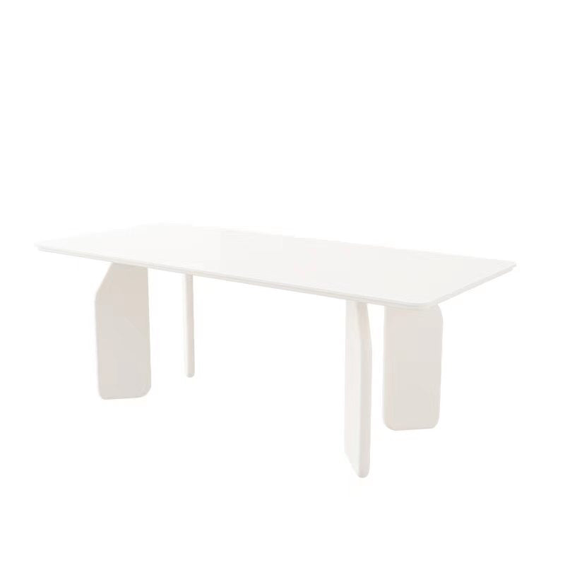 Solid Wood Dining Table White Modern Dinner Table for Dining Room