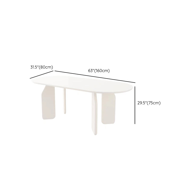 Solid Wood Dining Table White Modern Dinner Table for Dining Room