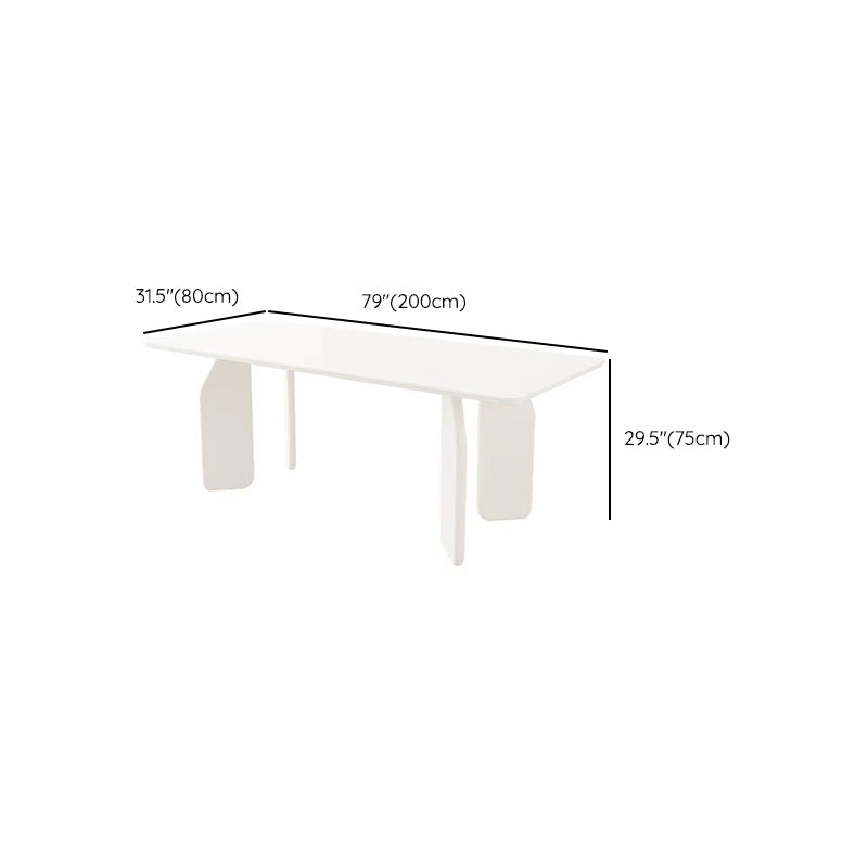 Solid Wood Dining Table White Modern Dinner Table for Dining Room