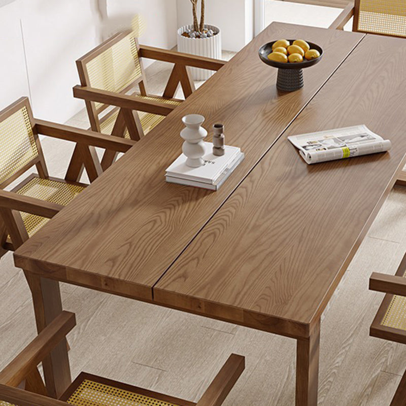 Kitchen Contemporary Dinner Table Rectangle Solid Wood Dining Table