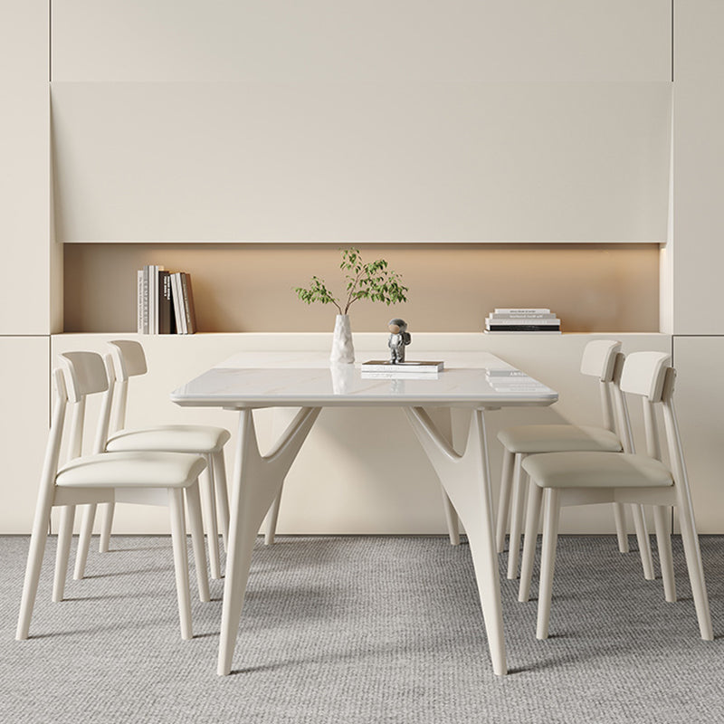 Contemporary Kitchen Dinner Table 4 Legs Rectangle Dining Table