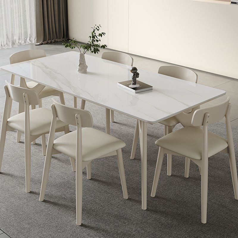 Contemporary Kitchen Dinner Table 4 Legs Rectangle Dining Table