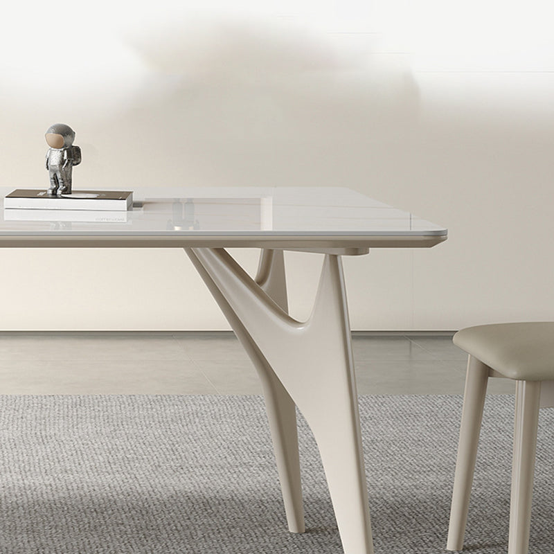 Contemporary Kitchen Dinner Table 4 Legs Rectangle Dining Table