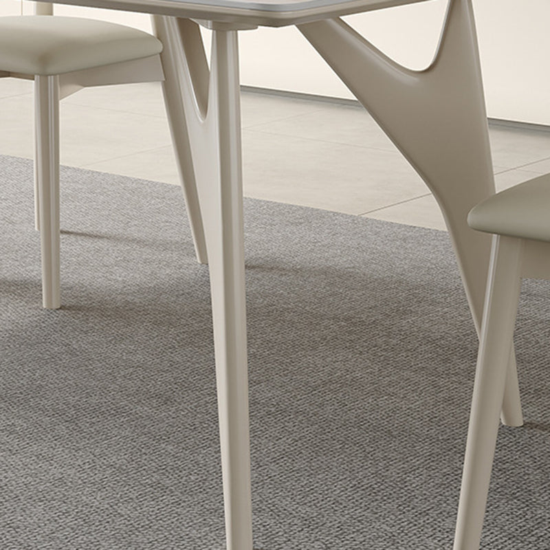 Contemporary Kitchen Dinner Table 4 Legs Rectangle Dining Table