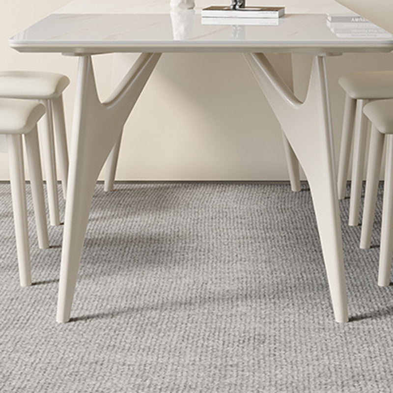 Contemporary Kitchen Dinner Table 4 Legs Rectangle Dining Table