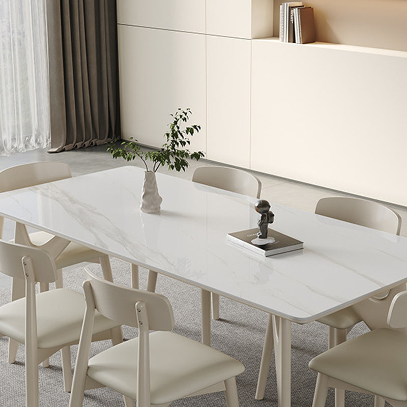 Contemporary Kitchen Dinner Table 4 Legs Rectangle Dining Table