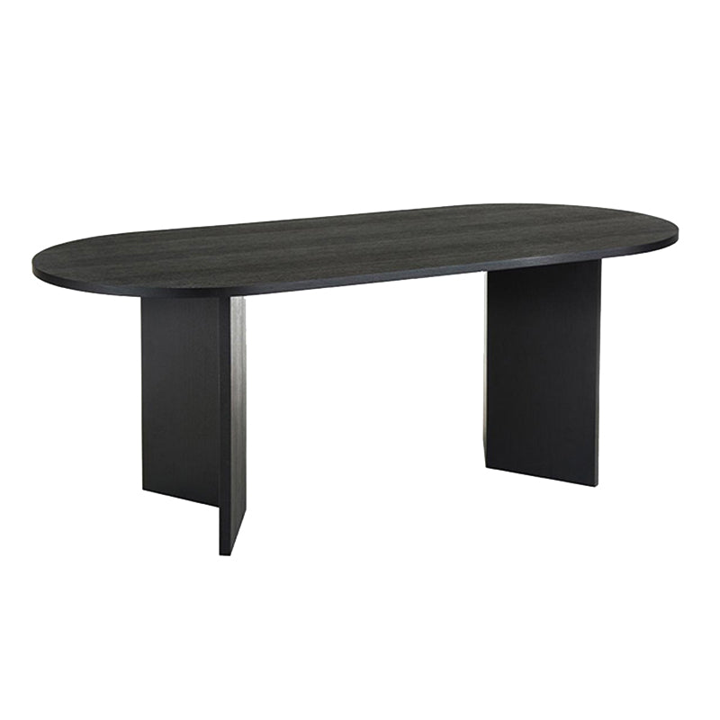 Modern Wood Dining Table Oval Black Dinner Table for Dining Room