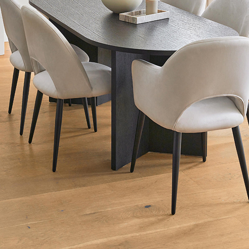 Modern Wood Dining Table Oval Black Dinner Table for Dining Room
